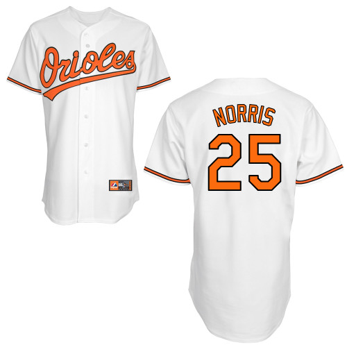 Bud Norris #25 MLB Jersey-Baltimore Orioles Men's Authentic Home White Cool Base Baseball Jersey
